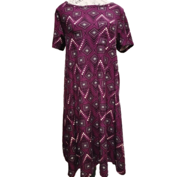 LuLaRoe Dresses & Skirts - Carly Dress XX-Small Purple Geometric - Oversized, Stretchy